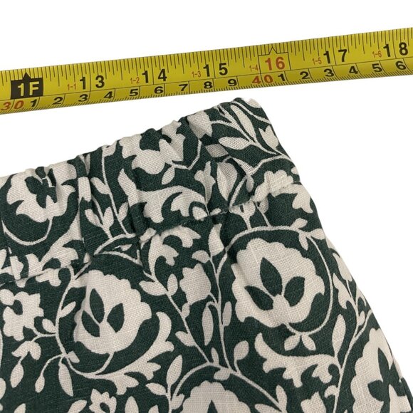 Boden Womens Pants UK 14 US 10 Cropped Green Enchanting Bloom Linen R0359 NWT - Picture 9 of 11